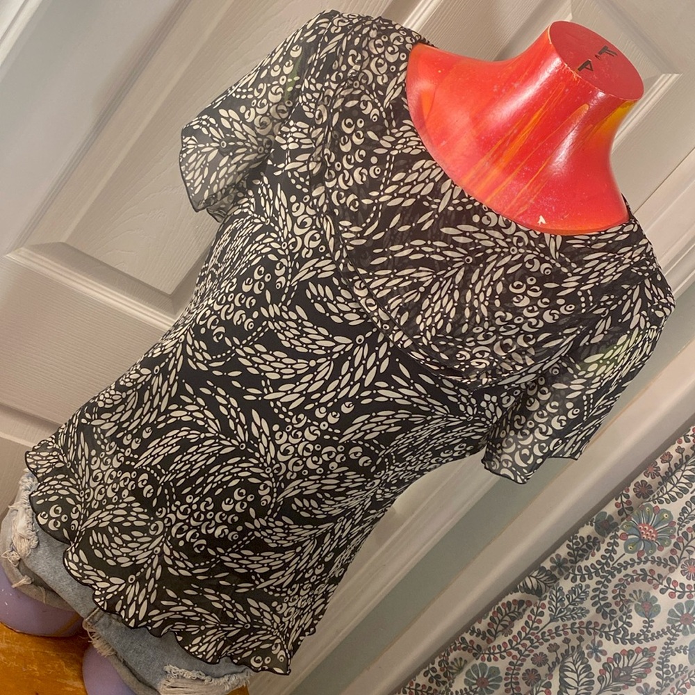VINTAGE R&K ORIGINALS PETITE Black and white Top